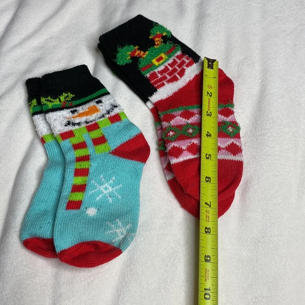TWO PAIRS Novelty Socks Snowman Winter Socks